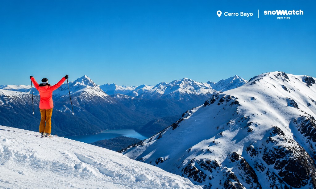 Clases de ski en Cerro Bayo con vista al Lago Nahuel Huapi, Villa la Angostura